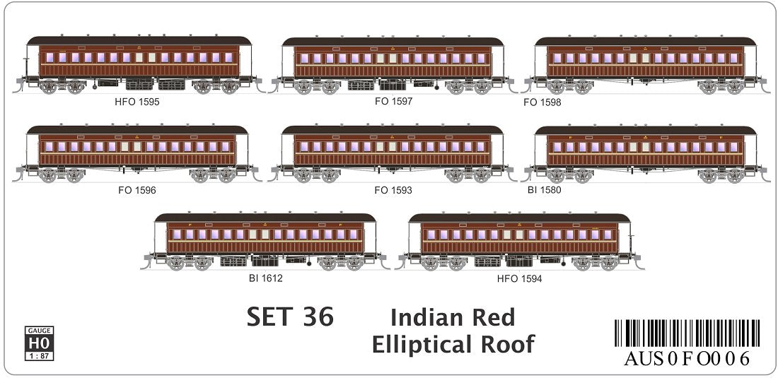 SET 36 Indian Red, Elliptical Roof