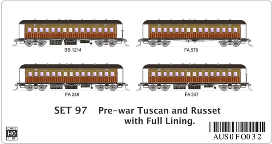 SET 97 Pre-war Tuscan & Russet with Full Lining