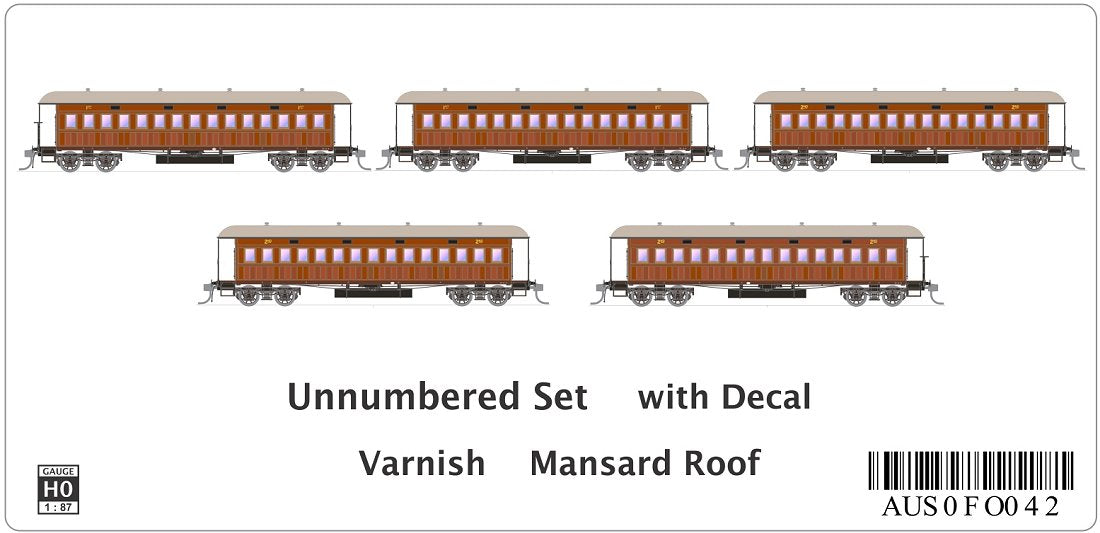Unnumbered Set, with decals, Varnish, Mansard Roof