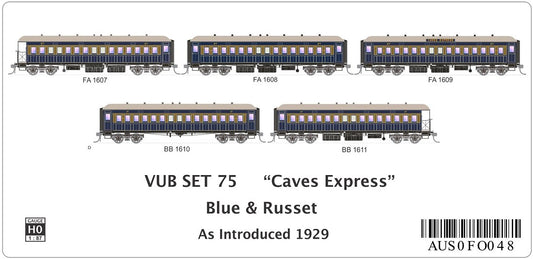 VUB SET 75 "CAVES EXPRESS", Blue & Russet, as introduced 1929