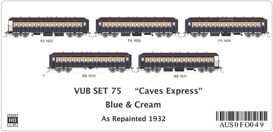 VUB SET 75 "CAVES EXPRESS", Blue & Cream, as repainted 1932