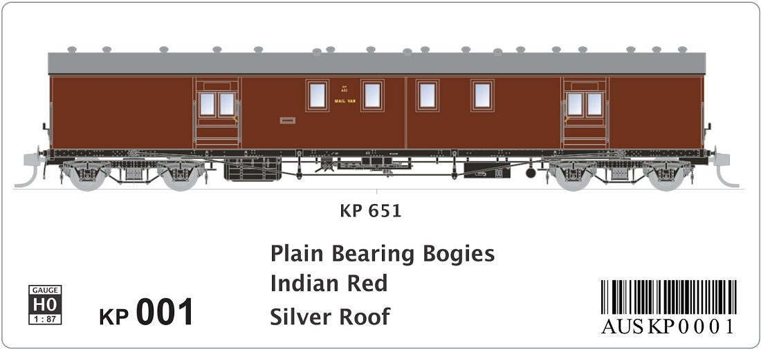 KP 651, Indian Red, Silver Roor, Plain Bearing Bogies