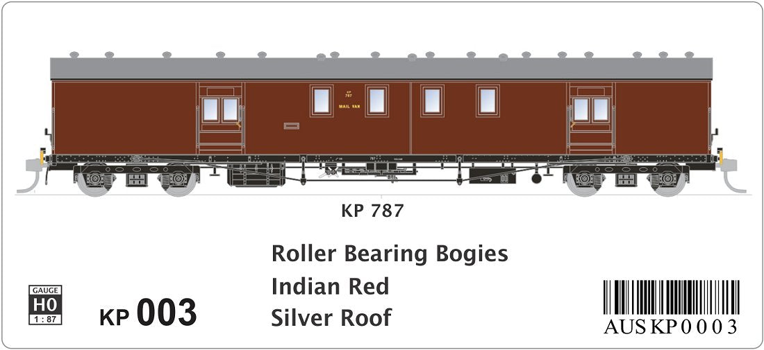 KP 787, Indian Red, Silver Roof, Roller Bearing Bogies