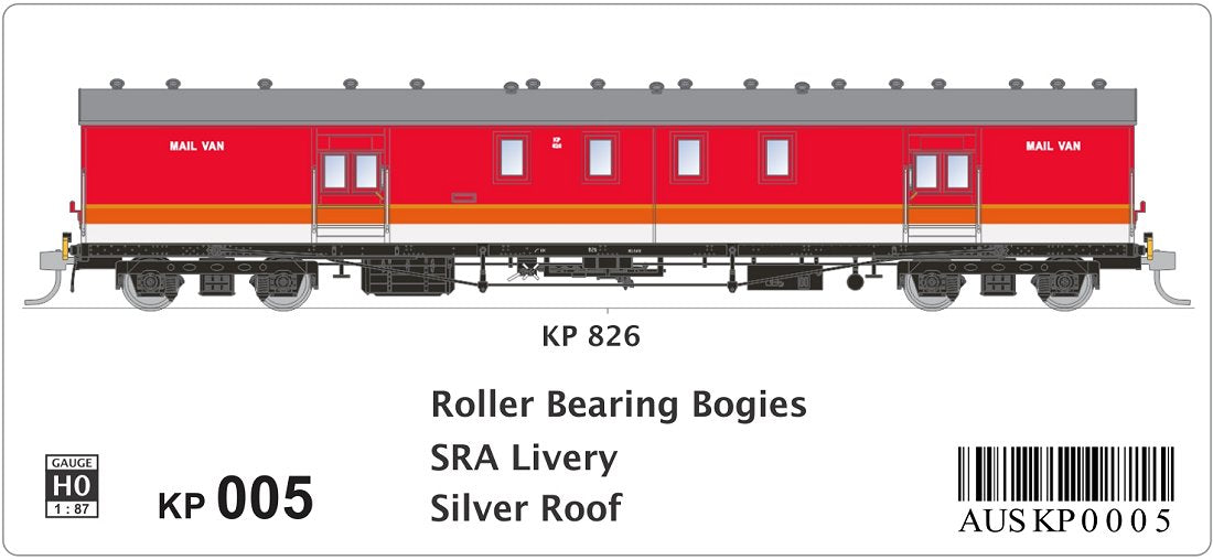 KP 826, SRA Livery, Silver Roof, Roller Bearing Bogies