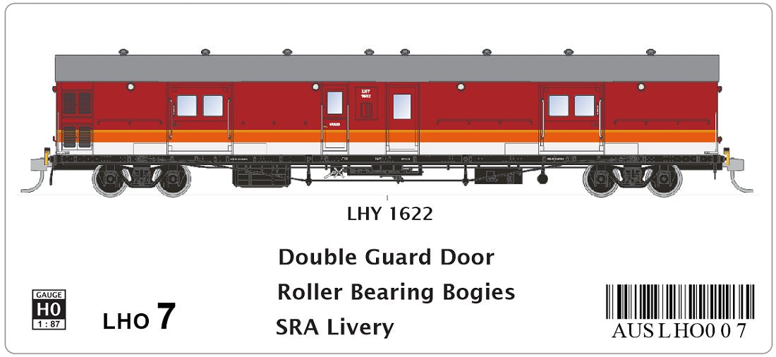 LHY 1622, Double Guard Doors, Roller Bearing Bogies, SRA Livery