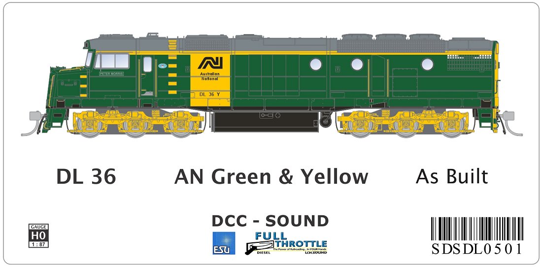 DL36 AN Green & Yellow - as built