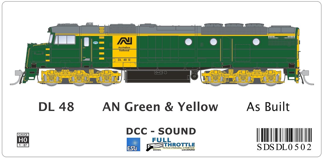 DL48 AN Green & Yellow - as built