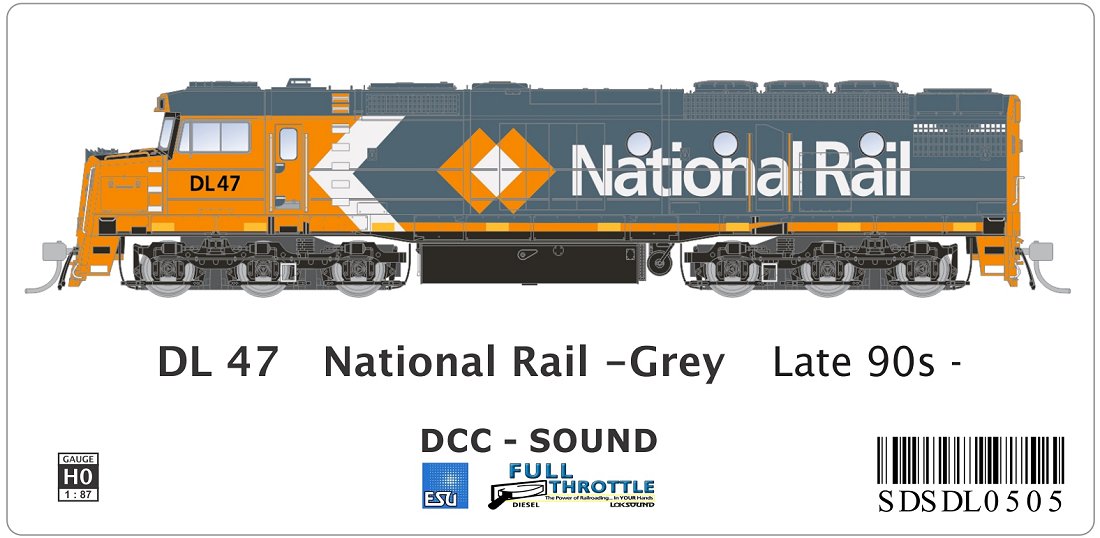DL47 National Rail - Grey, late 90s -