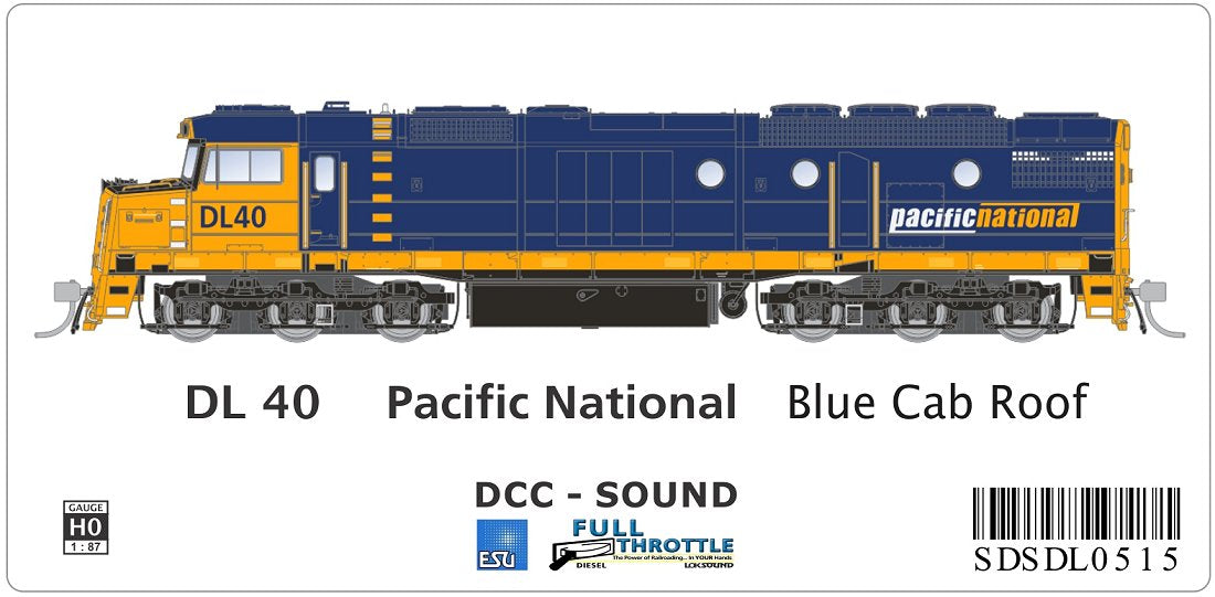 DL40 Pacific National - Blue Cab Roof