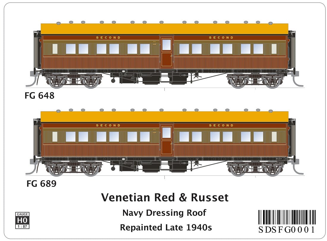 FG 648 & FG 689, Venetian Red & Russet, Navy Dressing Roof, repainted late 1940s