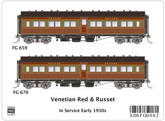 FG 659 & FG 670, Venetian Red & Russet, in service early 1950s