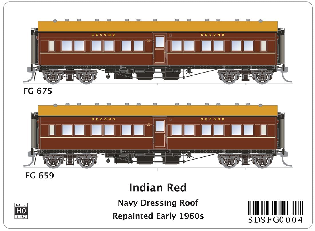 FG 675 & FG 659, Indian Red, Navy Dressing Roof, repainted 1960s