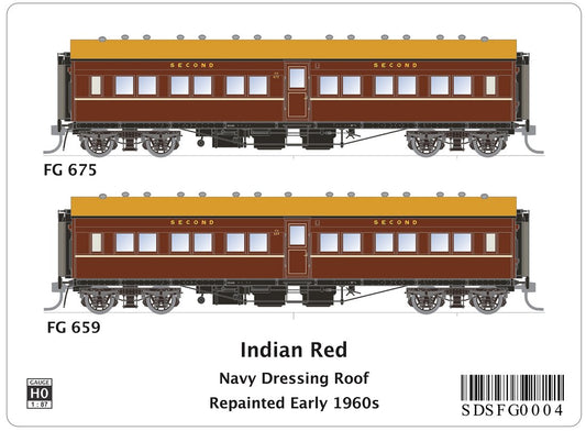 FG 675 & FG 659, Indian Red, Navy Dressing Roof, repainted 1960s
