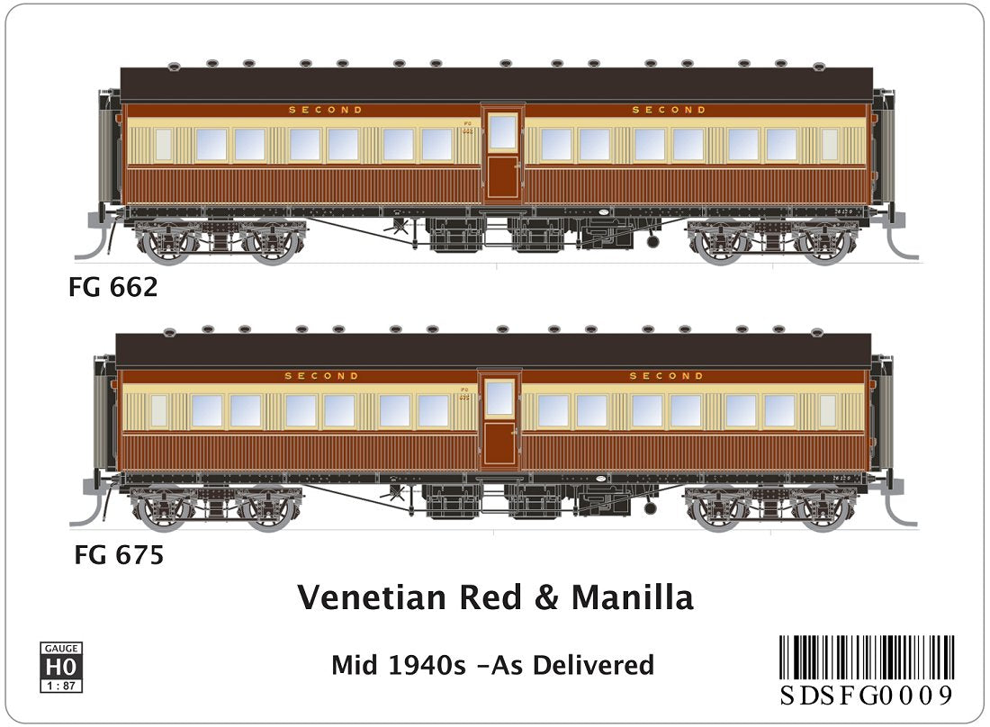 FG 662 & FG 675, Venetian Red & Manilla, as delivered
