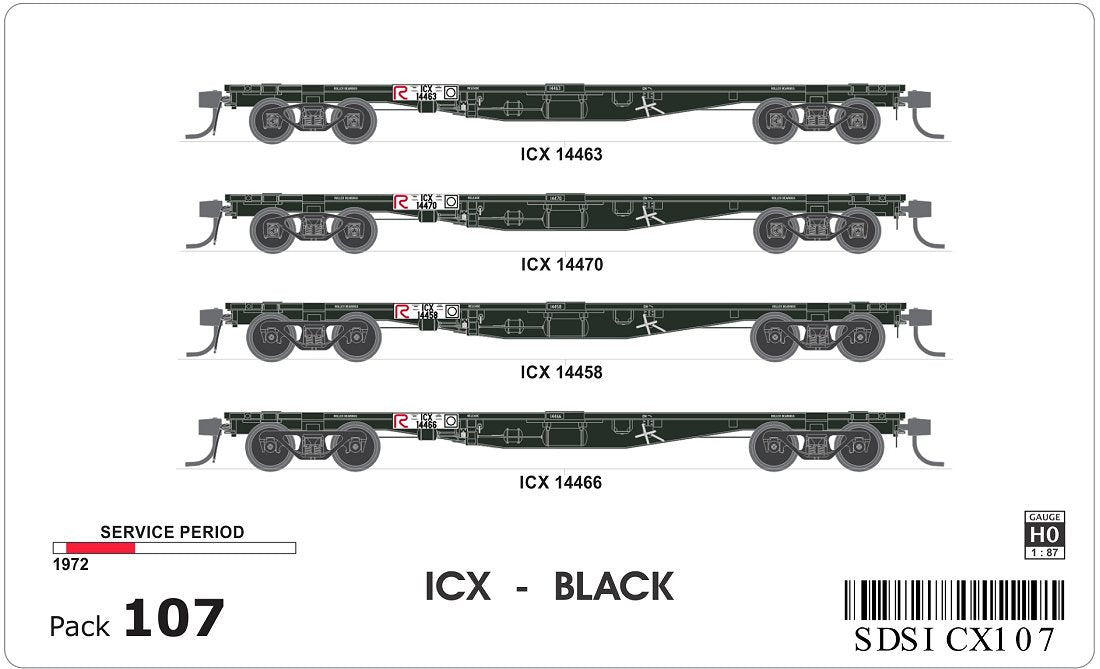 ICX, Black, container wagons (4)