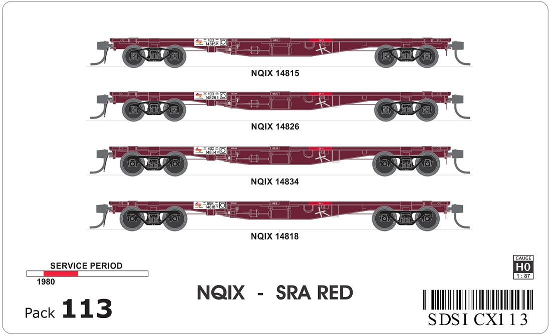 NQIX, SRA Red, container wagons (4)