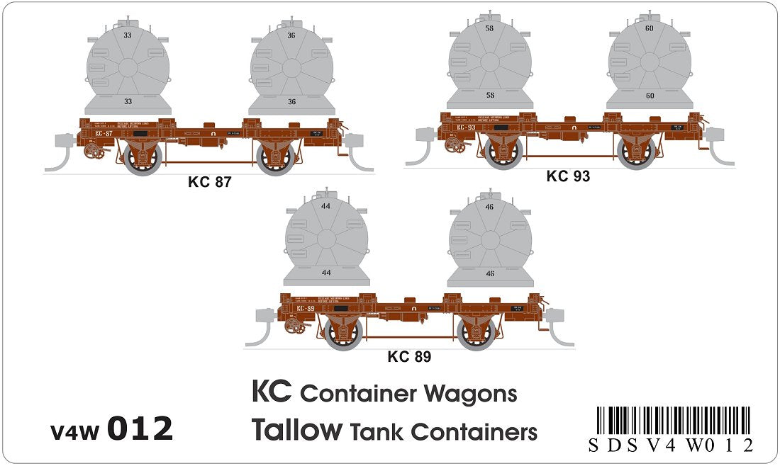 KC container wagons (x3), Tallow tank containers (x6)