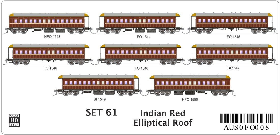 SET 61 Indian Red, Elliptical Roof