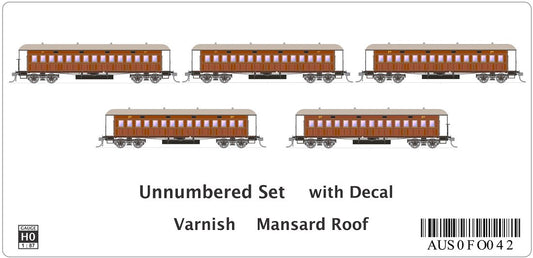Unnumbered Set, with decals, Varnish, Mansard Roof