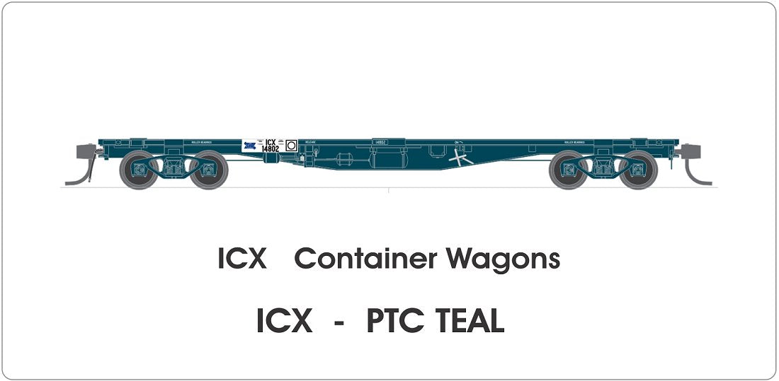 ICX, PTC Teal, container wagons (4)