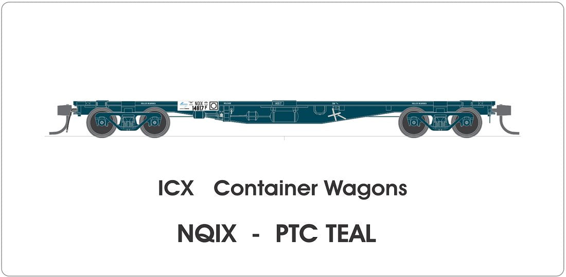 NQIX, PTC Teal, container wagons (4)