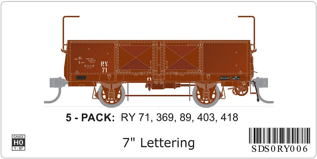 RY Wagon, 7" Imperial, 5 wagons