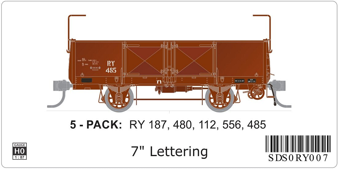 RY Wagon, 7" Imperial, 5 wagons