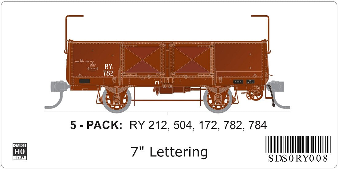 RY Wagon, 7" Imperial, 5 wagons