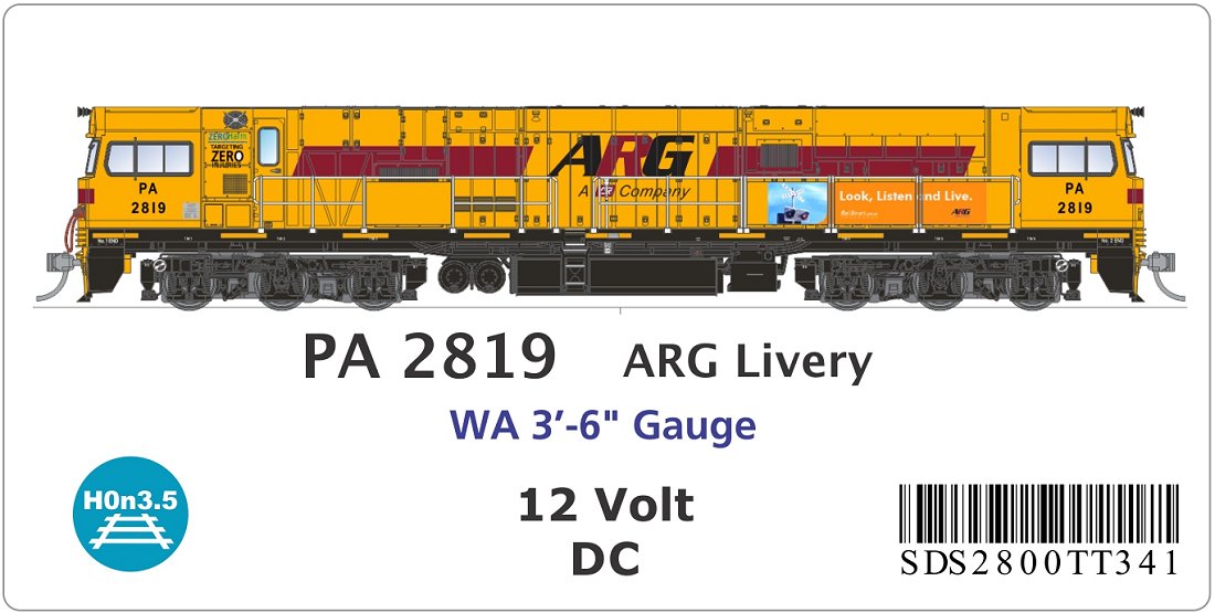 PA 2819 ARG Livery, WA 3' 6" gauge