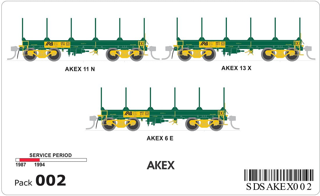 AKEX Steel Coil Wagon, 1987-1994, 3 wagons