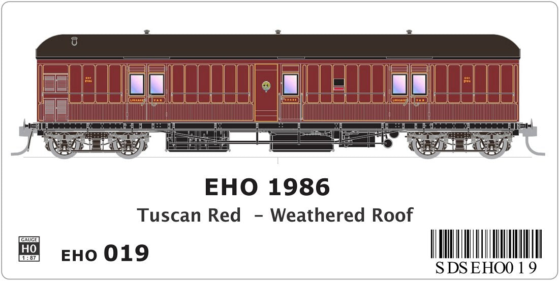 EHO 1986, Tuscan Red, Weathered Roof, as built with full lining