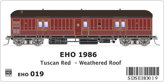 EHO 1986, Tuscan Red, Weathered Roof, as built with full lining