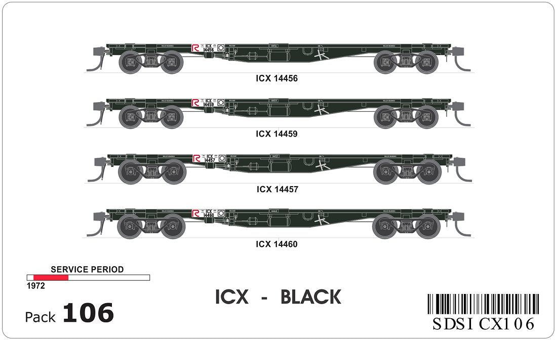 ICX, Black, container wagons (4)