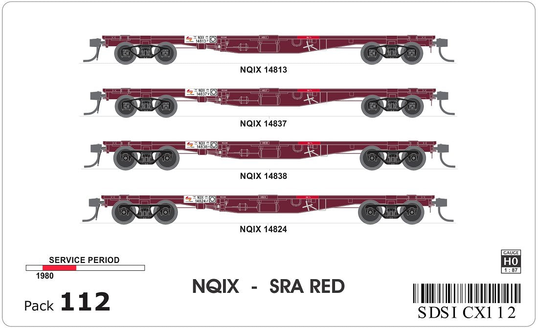 NQIX, SRA Red, container wagons (4)