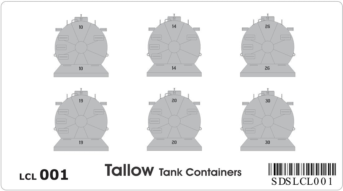 Tallow containers, x6