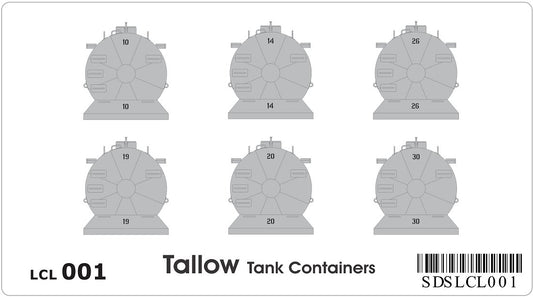 Tallow containers, x6