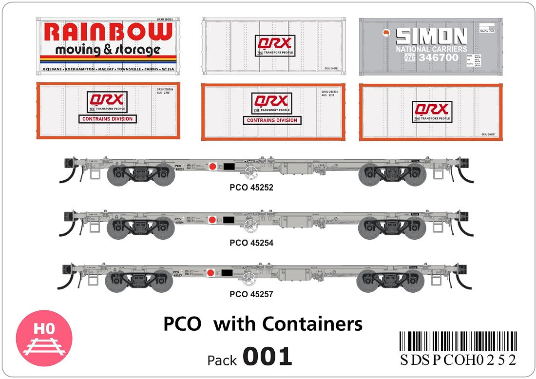 PCO wagons, with 6 containers