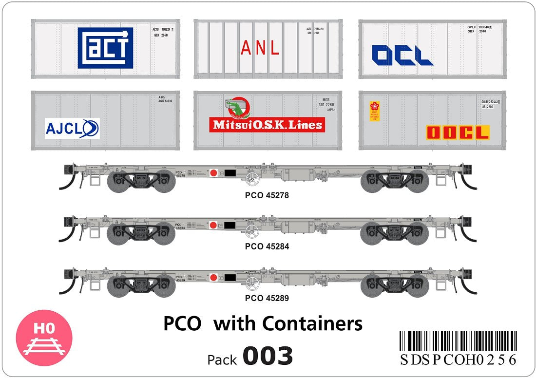 PCO wagons, with 6 containers