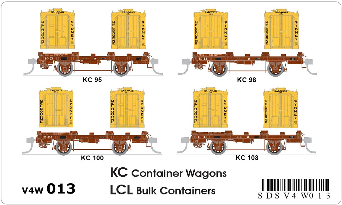 KC container wagons (x4), LCL bulk containers (x8)