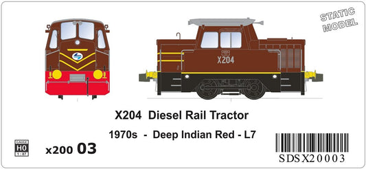X204 Diesel Rail Tractor, 1970s, Deep Indian Red, L7